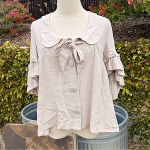 NEW Dorothy Lee Y2K cream silk jacket